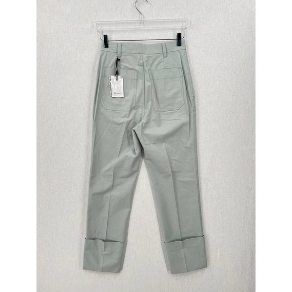 THE SCRIPT Pants Womens 4 Blue Green Claudia Cuffed Slim Leg High Rise Pistache - Picture 5 of 16